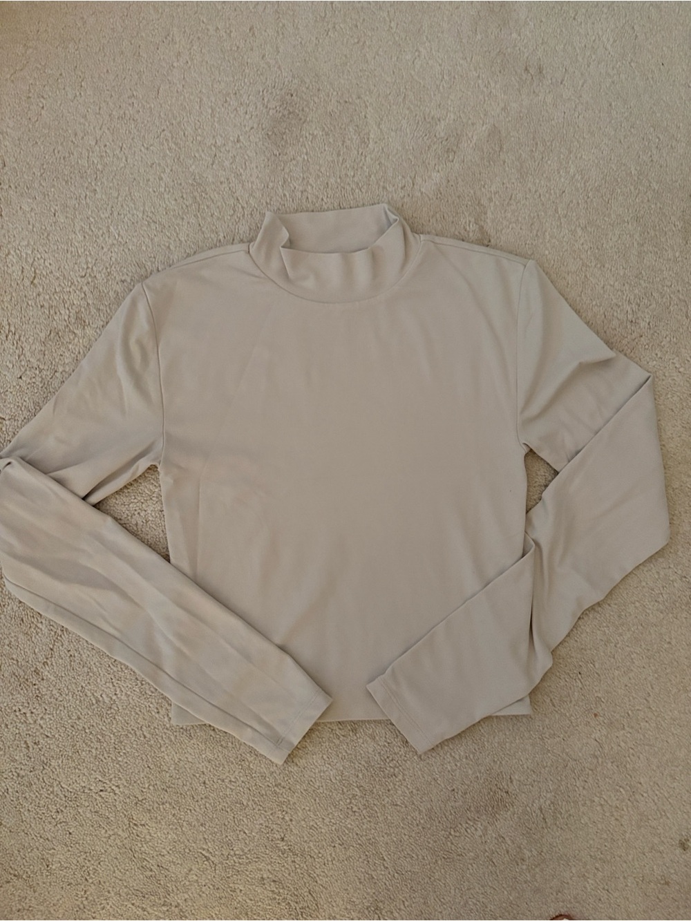Aritzia Long Sleeve Mock Neck Top - Cream